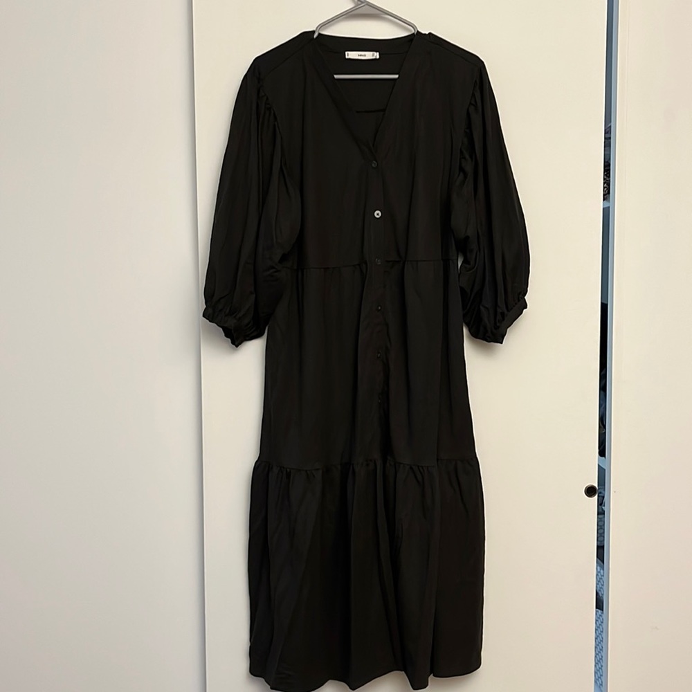 MANGO - Midi Olive Green Dress (M)